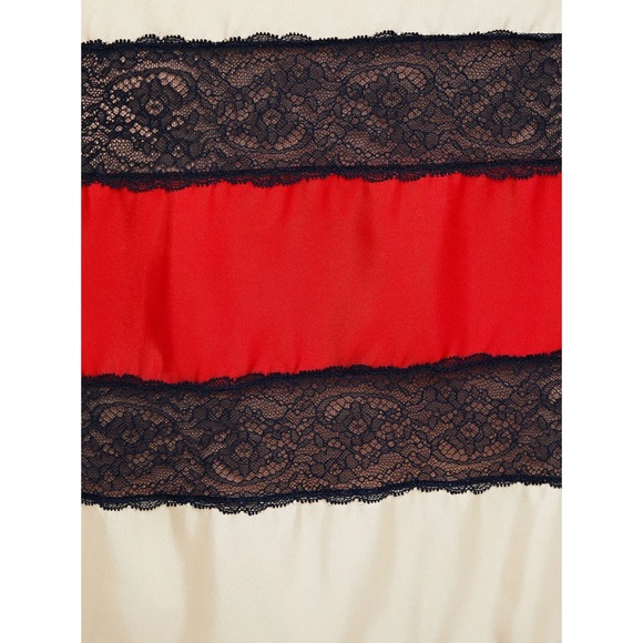 GUCCI Lace-paneled silk-twill skirt - Picture 5 of 12